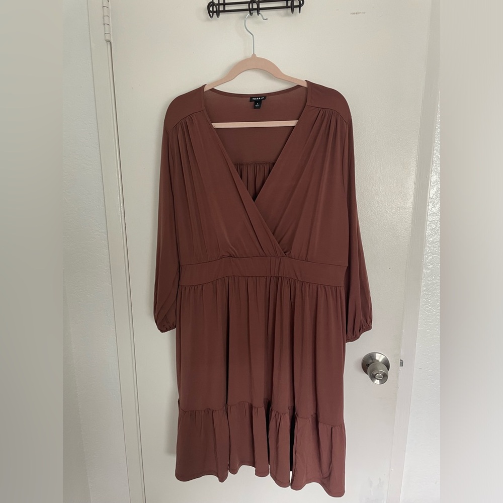 Torrid Mini Studio Knit Surplice Tiered Dress